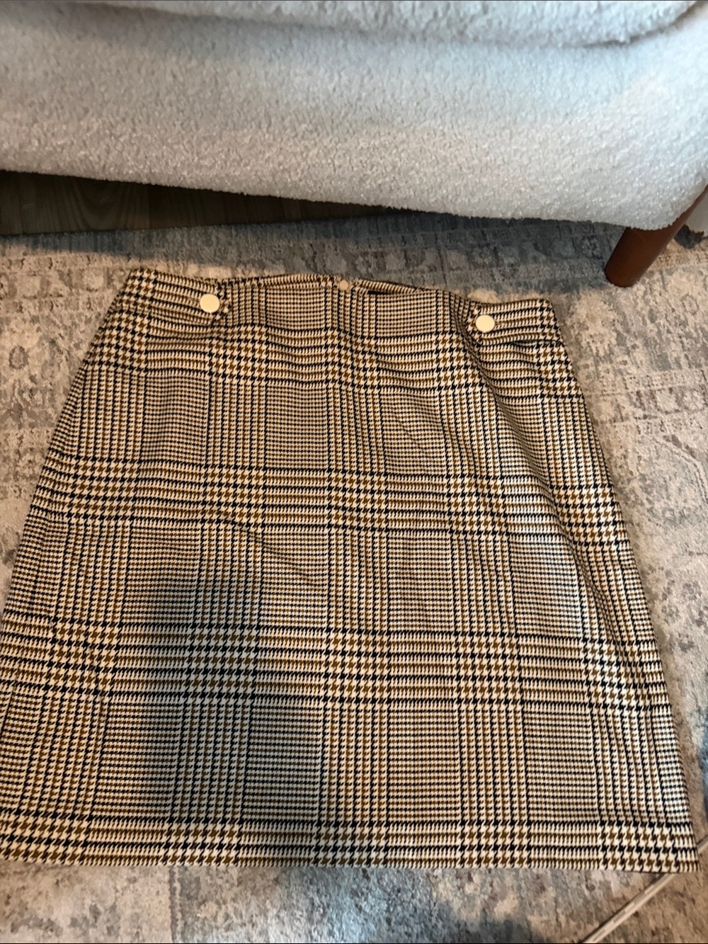 Black and White Glen Plaid skirt